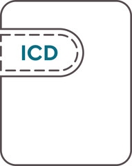 ICD File icon thick black outline