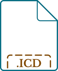 Obraz premium ICD File Icon Deep rounded outline