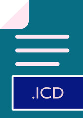 Fototapeta premium ICD File format Icon fill inside