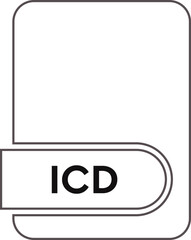 ICD File format icon  black outline