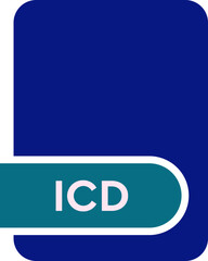 ICD File format icon  with contour