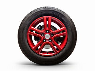 Obraz premium creative car mac wheels on white background