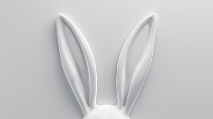 Illustration with transparent rabbit ears for Easter day. 3D rendering.