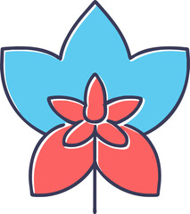 Naklejka premium fuchsia flower white background, icon offset fill