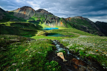 Fototapeta premium Beautiful view of the San Juan Mountains covered with lush greenery. Colorado, USA