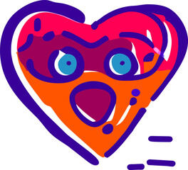 love logo red heart and fingerprint or labyrinth loveness sign creative vector design illustration,