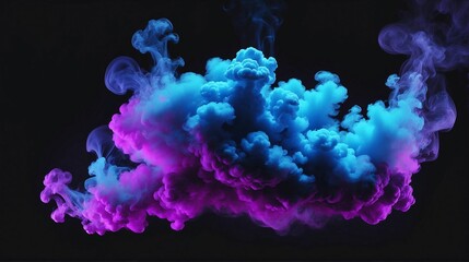 abstract blue and purple smoke on dark background 