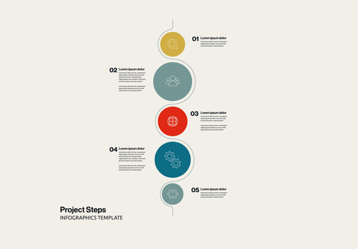 Project Steps Infographics Template with Circles1
