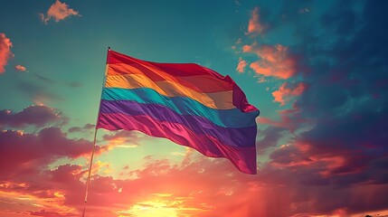 LGBTQ+ flag flying at half-mast in a show of solidarity