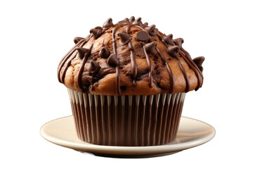 Decadent Delight: A Chocolate Muffins Temptation on a Clear PNG or White Background.