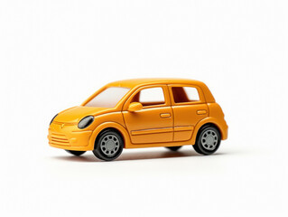 Obraz premium White city car standing on white background