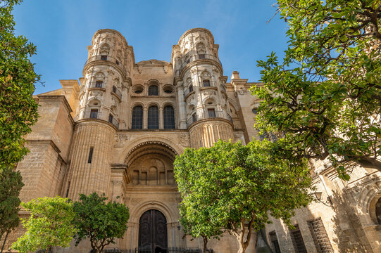 The beautiful Cathedral of the Incarnation in Malaga, Spain