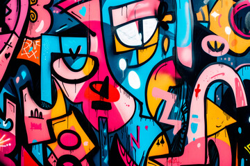 Obraz premium An artwork featuring an abstract painting created with vibrant colors. Background with spray paint texture