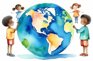 Children of different nationalities around the globe 