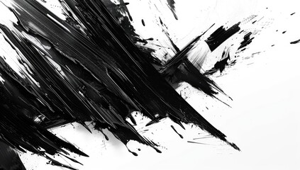 Abstract Black and White Brush Strokes