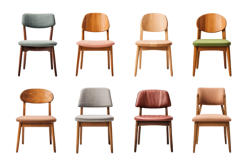 Kaleidoscope of Seating Options on a Clear PNG or White Background.