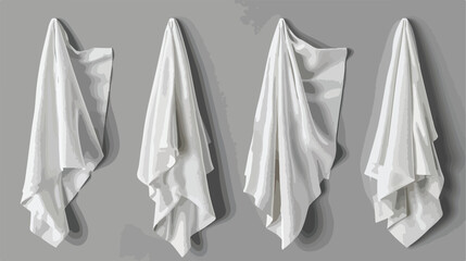 White empty handkerchief mockup  realistic vector illustration