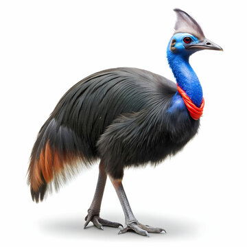 recommend clip art: a full body cassowary white background