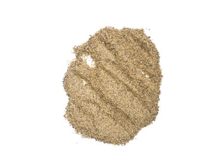 Minced black pepper pile transparent background top view