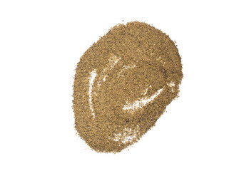 Minced black pepper pile transparent background top view