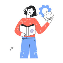 Download linear mini illustration of business education 