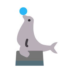 Seal Vector Flat Icon Design