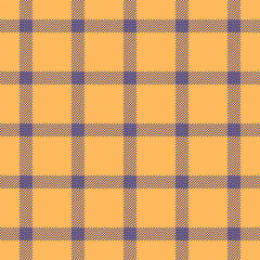 Creativity background textile plaid, t-shirt tartan check vector. Fibrous pattern fabric seamless texture in amber and indigo colors.