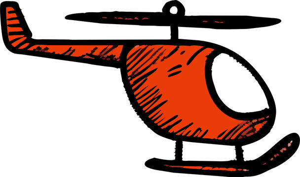 recommend clip art: helicopter consistent outline , hand drawn illustration, icon uneven fill