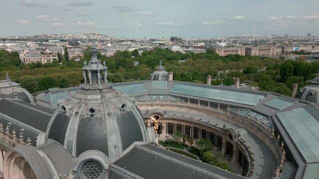Landscape of Paris. Drone View rooftop
