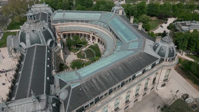Petit Palais in Paris. Aerial drone view