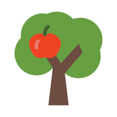 Apple Tree Vector Flat Icon