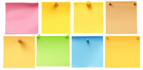 Sticky note png element set on transparent background