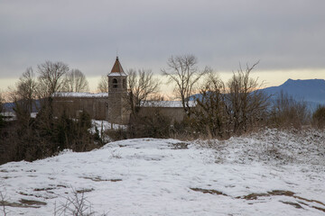 Snowy landscape with a breathtaking mountain view at Santuari de Cabrera