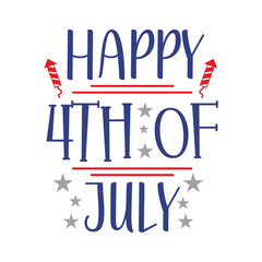 4th July Independence Day Illustration, American patriotic rainbow. United States of America Independence Day design. Vector template for 4th of July