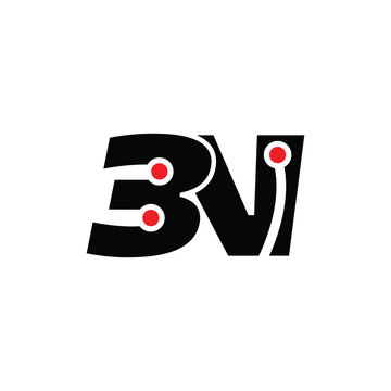 3N brand name initial letters icon technology them. Art work