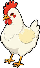 Easter chicken with vibrant red plumage on its head and legs