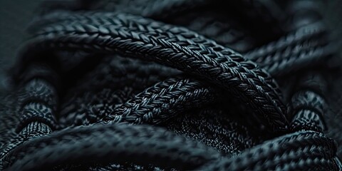 Obraz premium Macro Shot of Black Athletic Shoe Laces