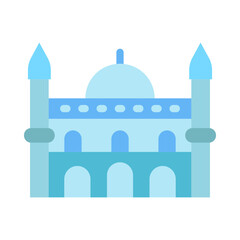 Blue Mosque Vector Flat Icon