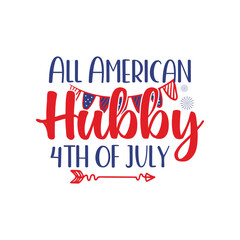 4th July Independence Day Illustration, American patriotic rainbow. United States of America Independence Day design. Vector template for 4th of July