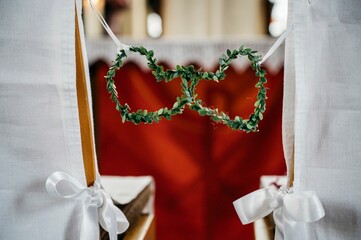 Two leaf hearts for wedding decor
