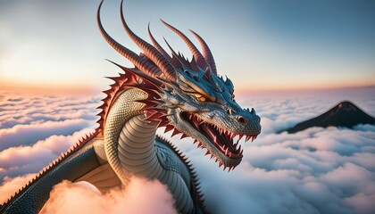 雲海から現れたドラゴン