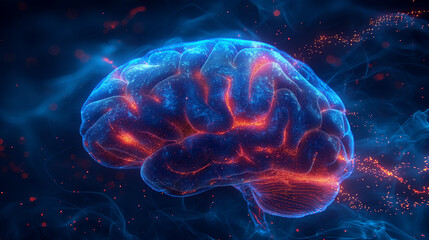 This is a 3D brain image that causes waves, AI