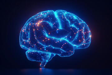 3d rendered illustration of a brain technology