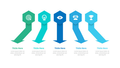 Infographic design 5 point or steps with icons. Infographic business concept Can be used for info graphics, flow charts, presentations, web sites, banners.