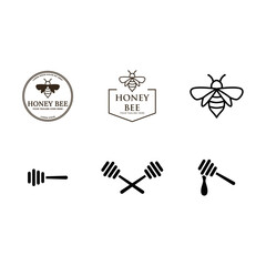 Set of Honey logo design template illustration vector graphic