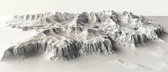 Very modern nature national park background wallpaper, backdrop, texture, Grand Canyon, Arizona, USA, America, isolated. LIDAR model, elevation scan, topography map, 3D design render, topographic