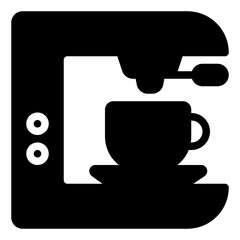 Coffee Machine Icon in Solid Style