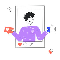 Here’s a linear mini illustration of social media 