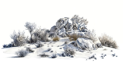 Very modern nature national park background wallpaper, backdrop, texture, Joshua Tree, California, USA, America, isolated. LIDAR model, elevation scan, topography map, 3D design render, topographic