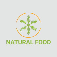 Natural organic green food logo design